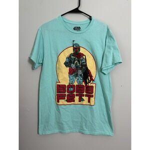 Mad Engine Star Wars Boba Fett T-Shirt Adult Small Teal Disney Trip Galaxy